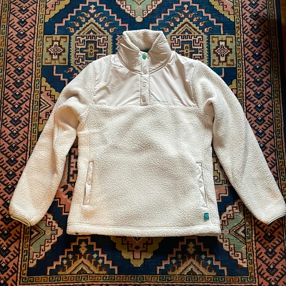 PEPPERMINT Cycling Co Sherpa Button Collar Sweater